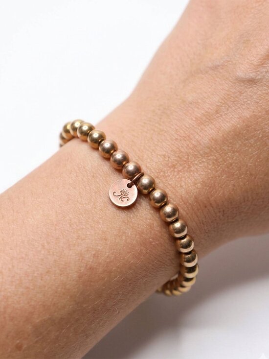 Joseph Nogucci Jewelry - Joseph Nogucci 18K Rose Gold Plated Stainless Steel Bead Expression Bracelet
